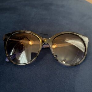 Kate Spade Blue Tortoiseshell Cat Eye Sunglasses Gold Arms